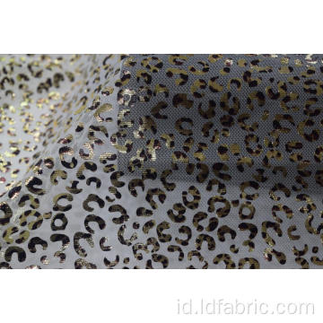 100% Polyester Leopard Pattern Mesh Fabric